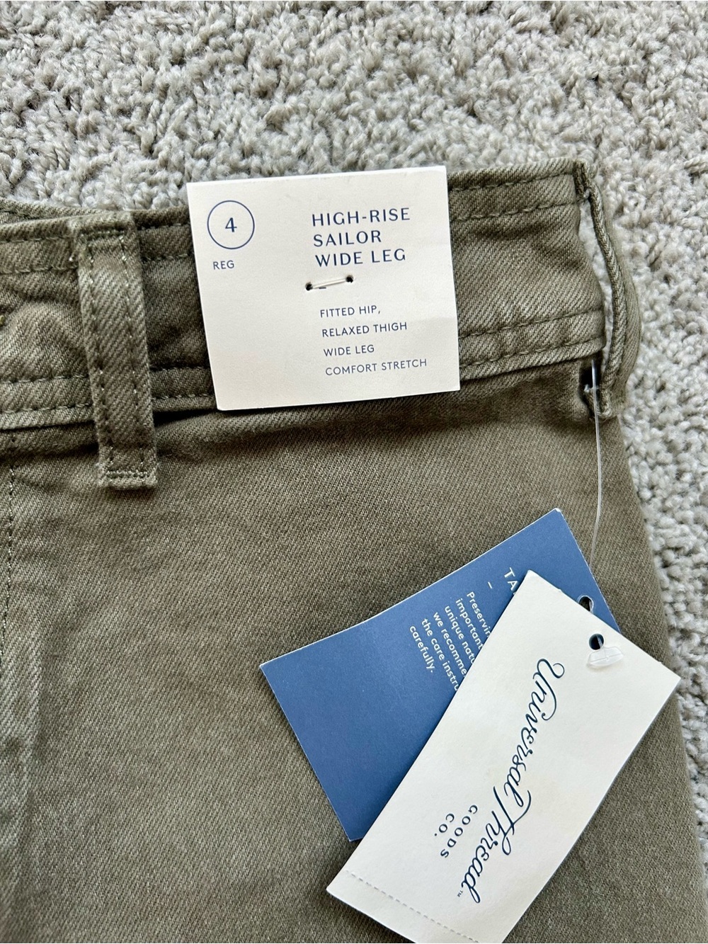 NWT Universal Thread High-Rise Sailor Wide Leg Jeans - Olive Green